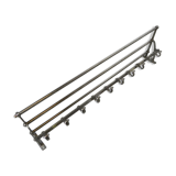 Art Deco wall coat rack with 10 hooks