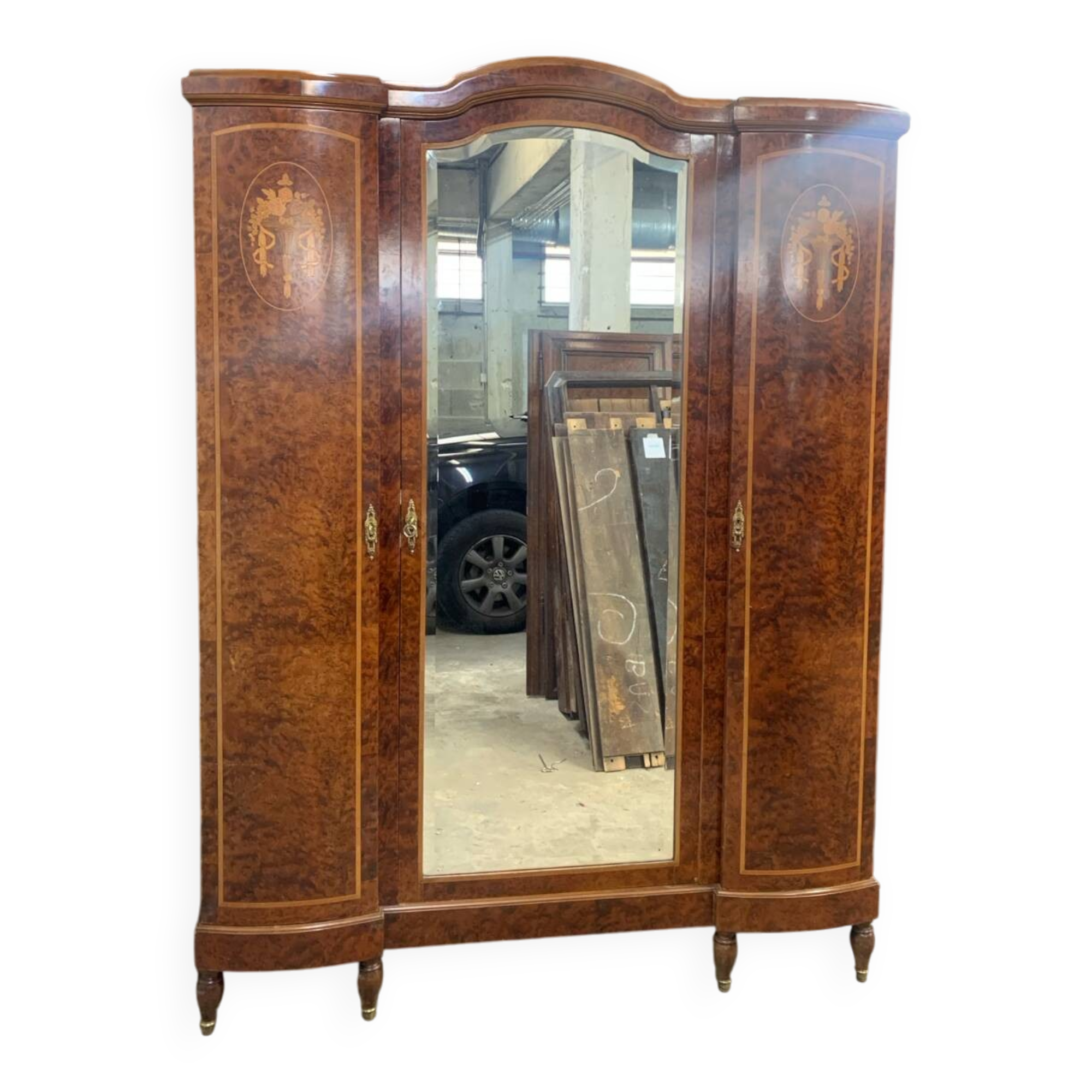 19th Century Marquetry Mirror Cabinet