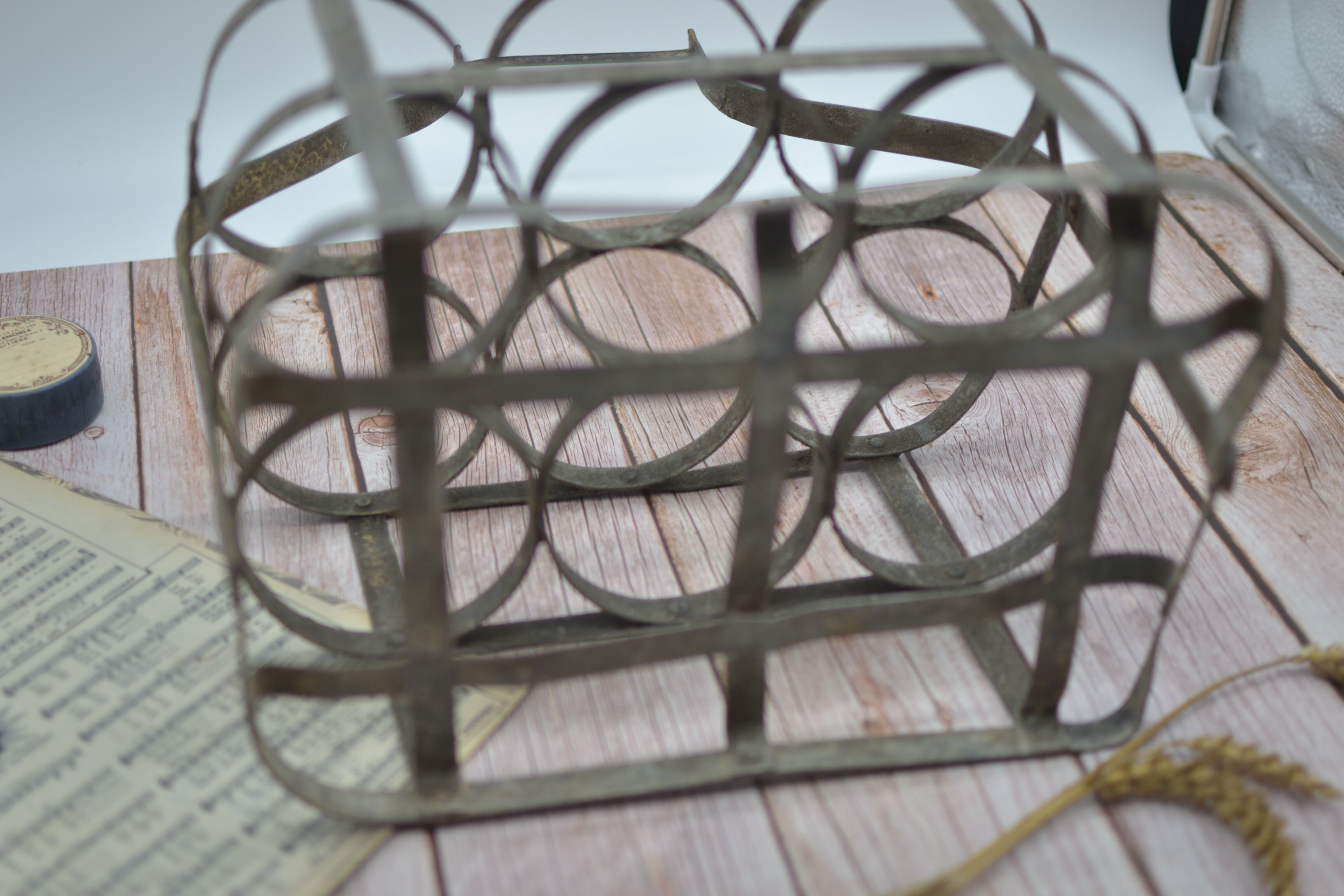 Old metal bottle holder
