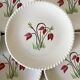 Porcelain dessert plates, Luneville Badonviller, tulip decor