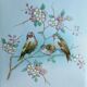 Porte-ustensiles de cuisine art déco tôle émaillée 3 oiseaux