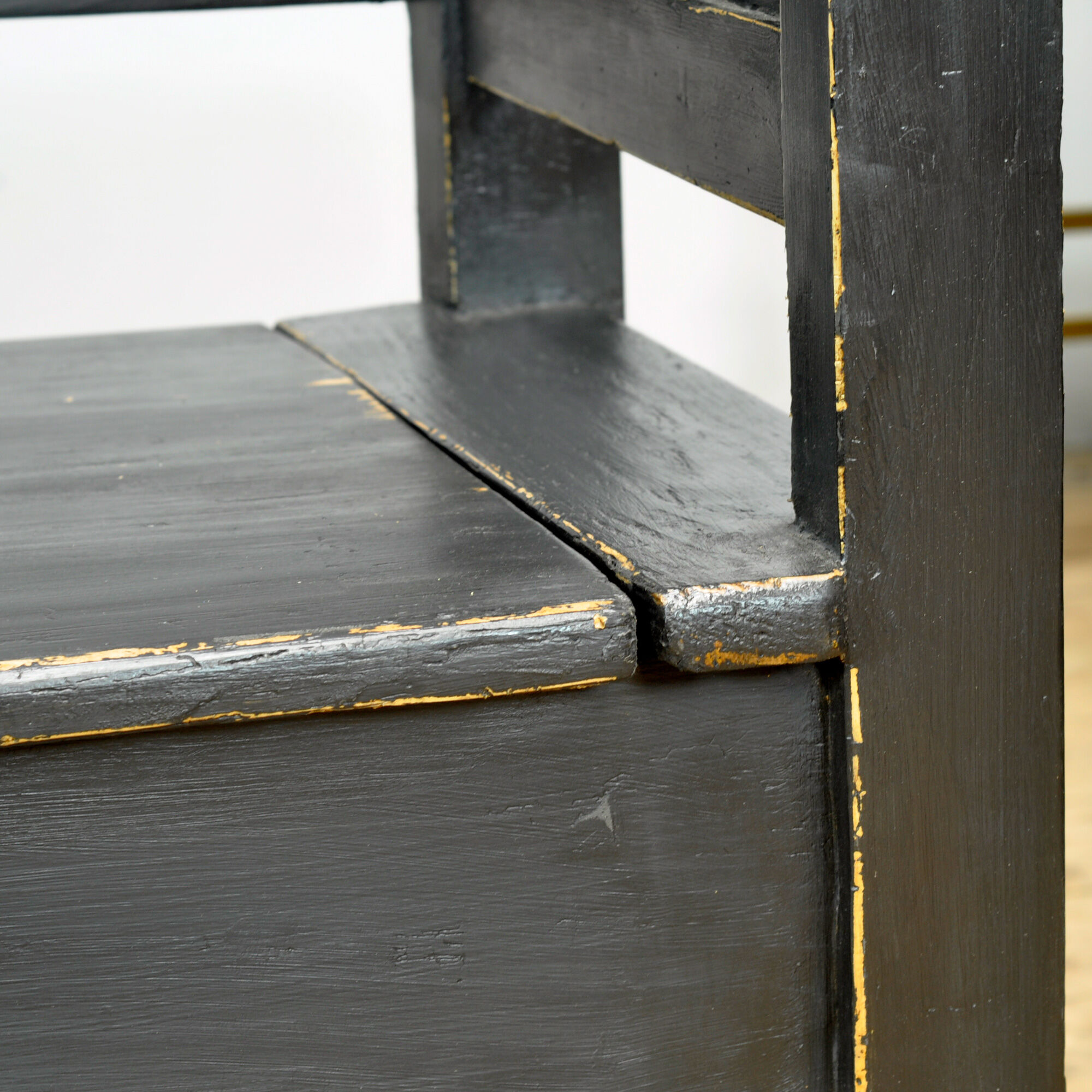 Antique pine drop-top bench, 1900s