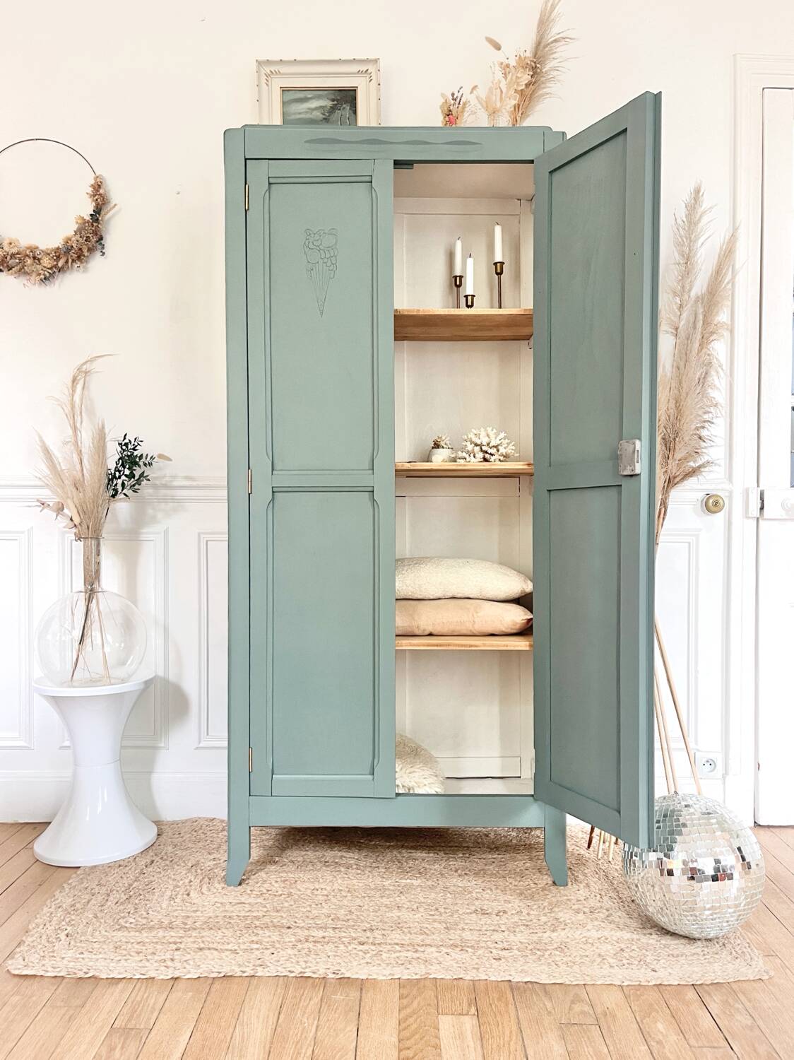 Armoire Art Déco verte