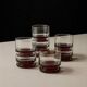 Ensemble vintage de 8 verres à boire des années 1970, verre gris avec pied rouge, larges coupes pour champagne, vin ou desserts, décoration de table rétro, idée cadeau