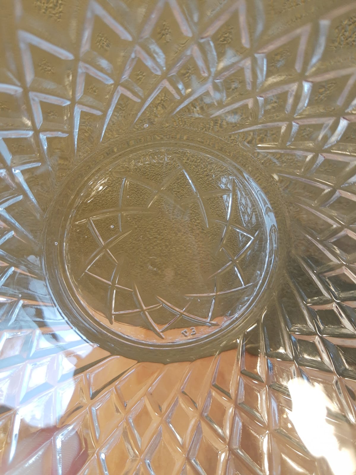 Vintage France chiseled glass candy