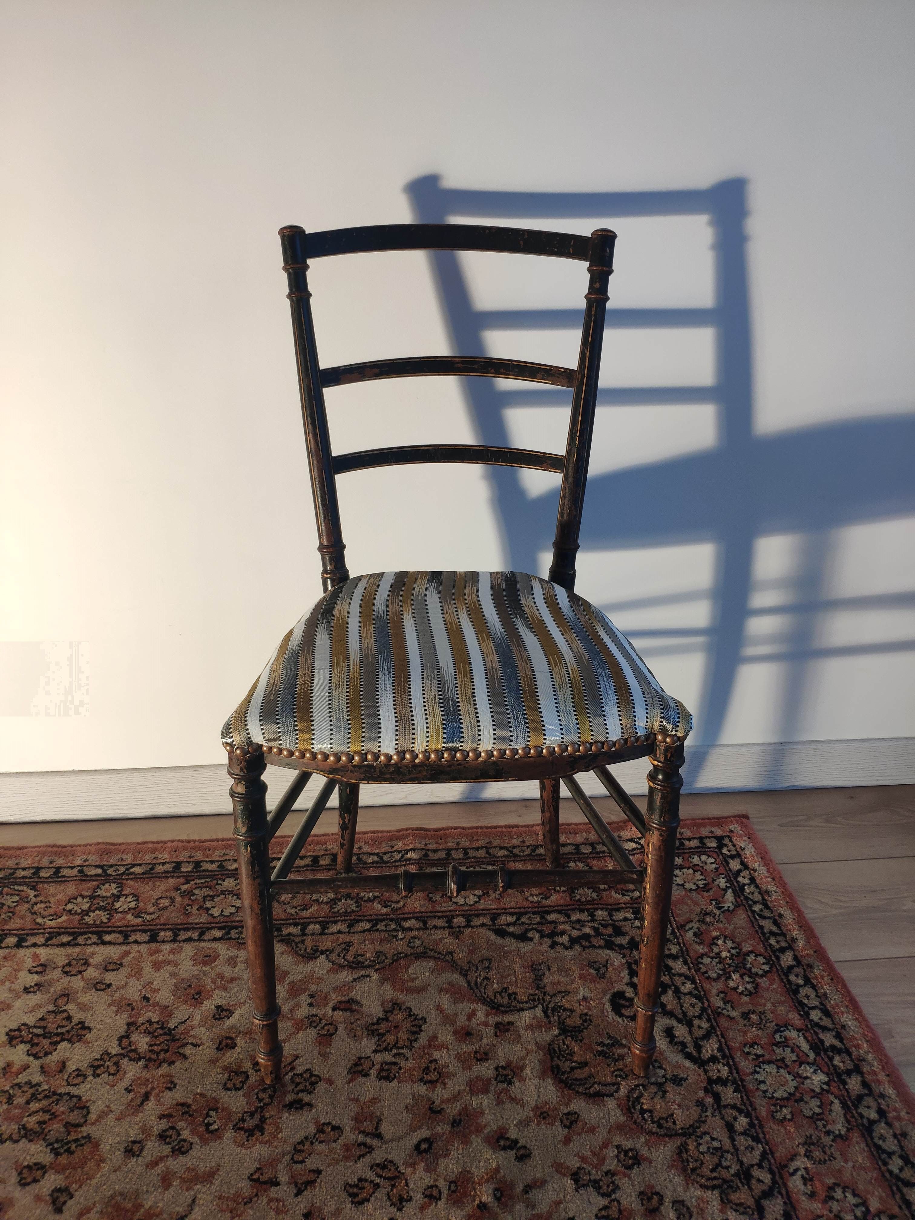 Chaise de chambre Napoléon III bois noirci