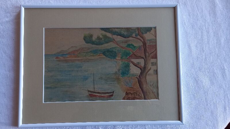 Old painting, watercolor "the Sharp", emblematic of Provence