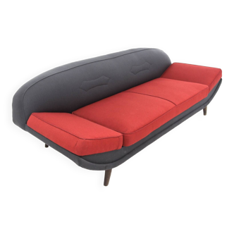 Scandinavian 2-seater leather sofa, Folke Jansson, SM Wincrantz Möbelin, Sweden, 1960