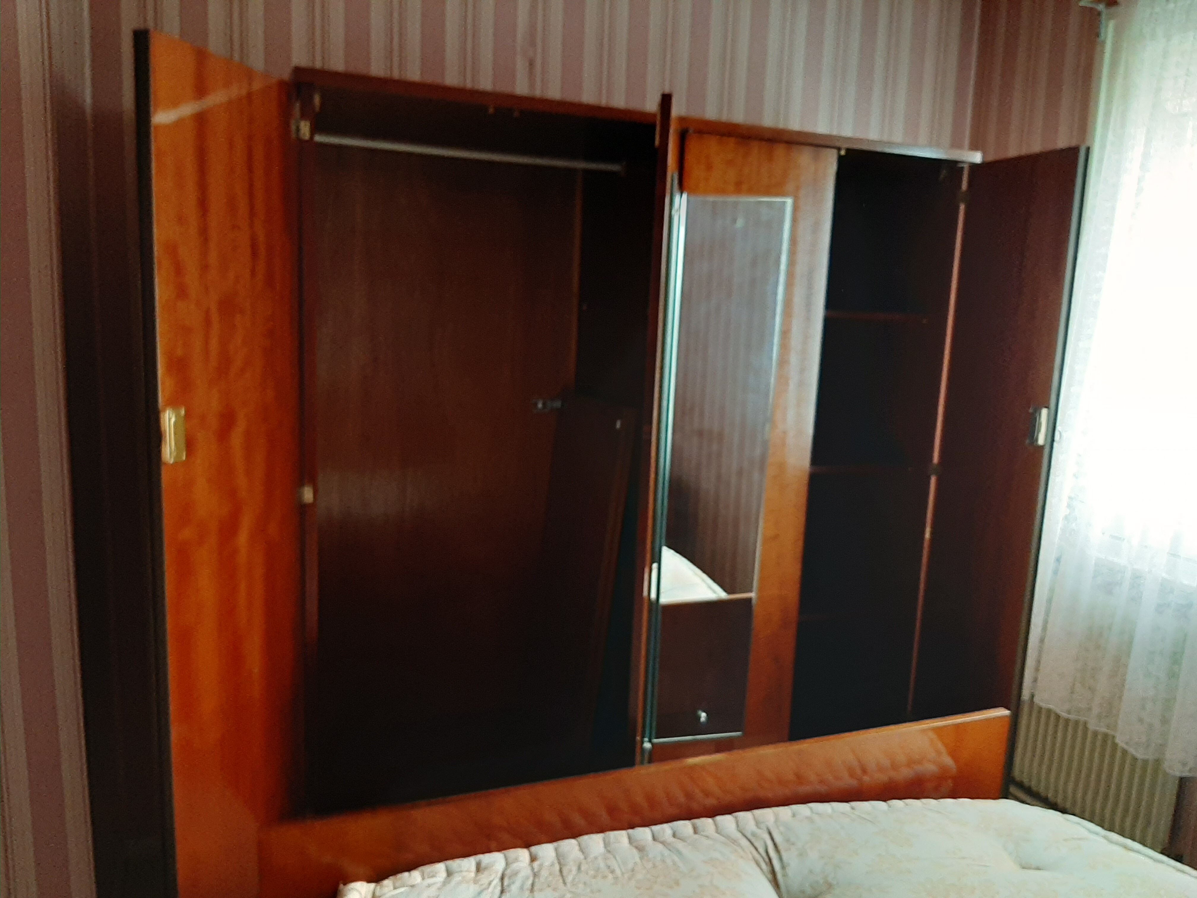 Vintage varnished wooden cabinet 1960