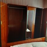 Vintage varnished wooden cabinet 1960