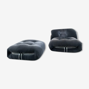 Armchair and ottoman model Soriana by Tobia Scarpa, Cassina edition