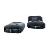 Soriana model armchair and ottoman by Tobia Scarpa Cassina edition