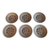 Série de six assiettes à dessert en faïence Pexonne modèle Alger