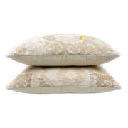 Set of 2 vintage embroidered cushion covers 41x56 cm