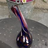 vase, blown glass soliflore, numbered 04, signed MDINA GLASS MALTA, vintage