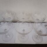 6 Saint Louis Massenet crystal cups