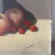 Still life with blue veil, oil on canvas signed