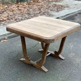 Restored Art Deco dining table in solid oak, 1940