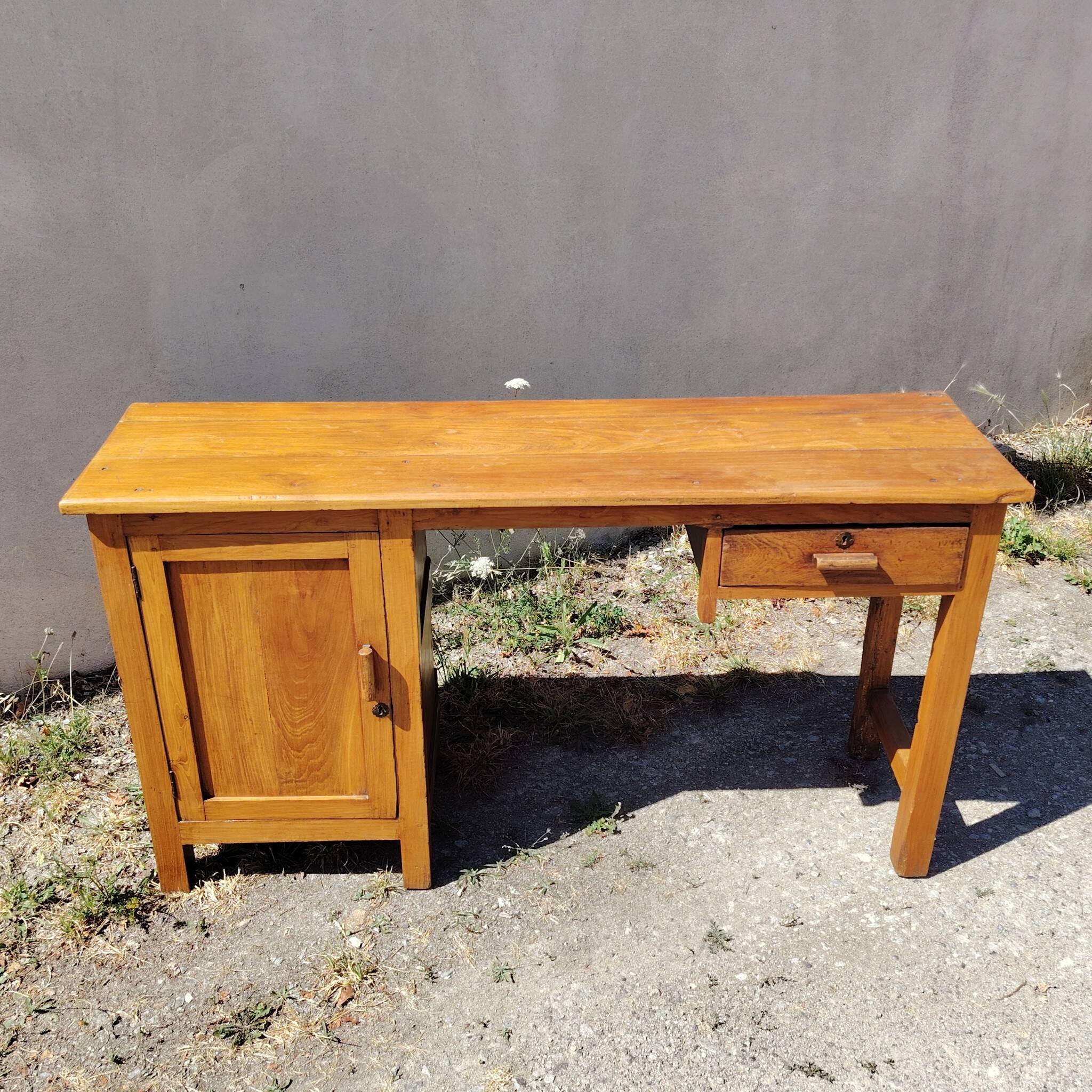 Bureau, console en bois vernis vintage