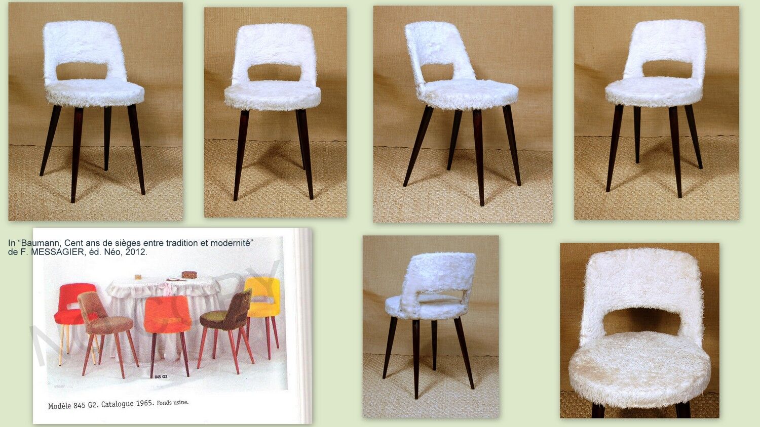 Baumann "moumoute" chair n°845 g2 years 60