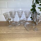 Set of 8 engraved wine glasses