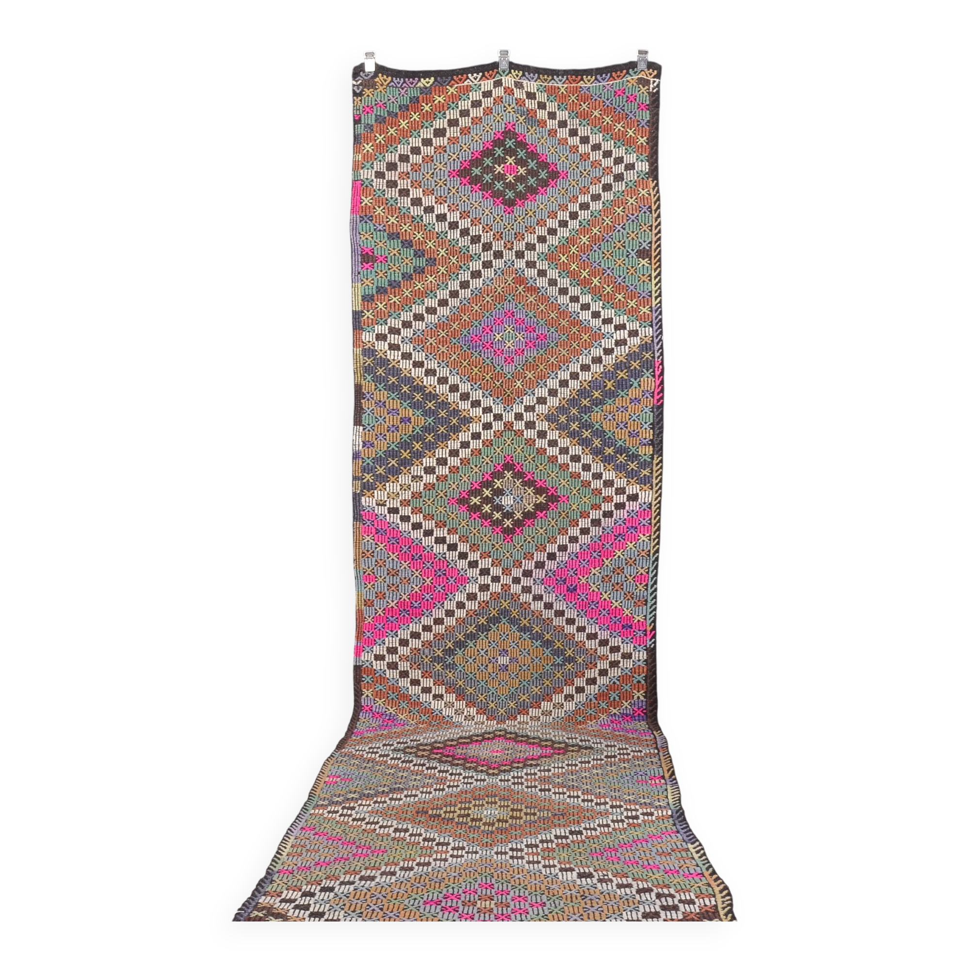 Oushak Vintage Hallway Runner Rug