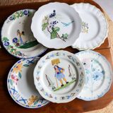 Set of 6 vintage mismatched plates