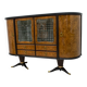 Paolo Buffa Mid-Century Modern Italian Mahogany and Walnut Bar Cabinet, 50