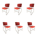 Série 6 chaises bureau design Steelcase X Max Stacker 1970’