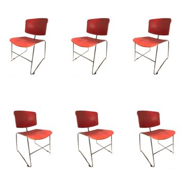 Série 6 chaises bureau design Steelcase X Max Stacker 1970’