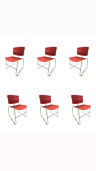Série 6 chaises bureau design Steelcase X Max Stacker 1970’