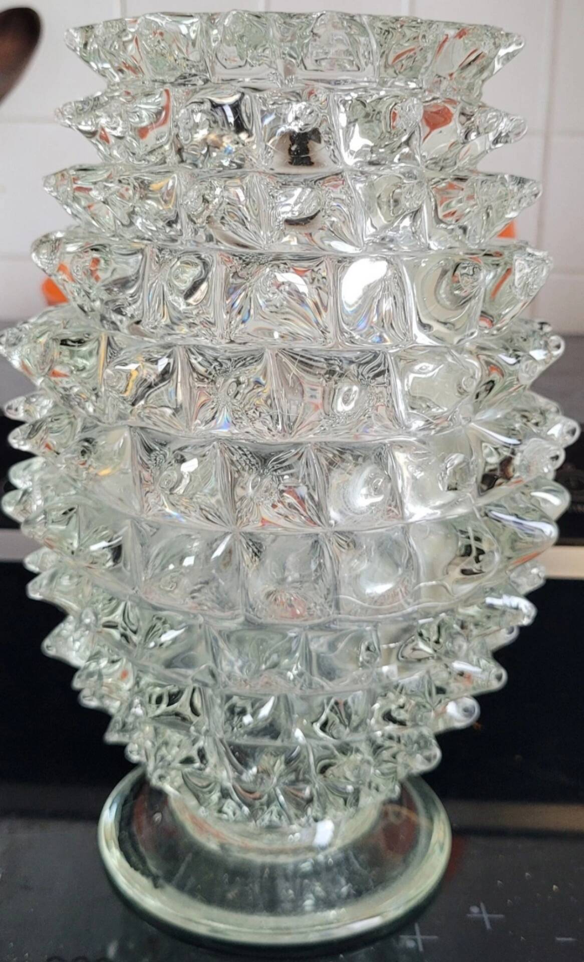 Rostrato vase in clear Murano glass by Barovier & Toso, Italy, 1930s