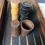 Backgammon game old wooden board game
