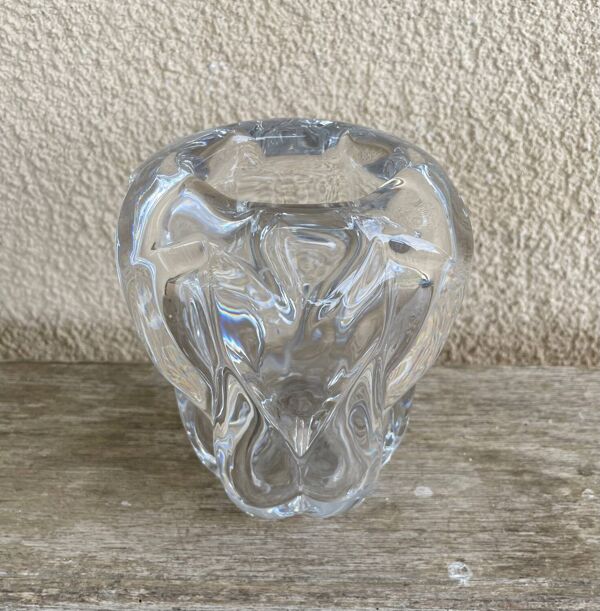 Val saint Lambert : vase en cristal estampillé vers 1960
