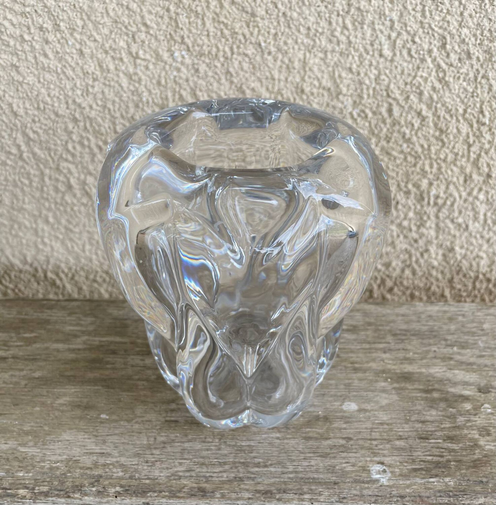 Val Saint Lambert: crystal vase stamped around 1960