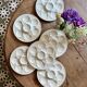 Lot de 6 assiettes à huîtres vintage en céramique blanche - Longchamp