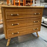 Commode vintage en rotin 1960