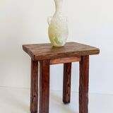 Spanish Baroque Oak Side Table or Stool, Wabi-Sabi Style, 18th C.