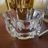 Vintage orrefors small crystal corona bowl , design by lars hellsten, sweden 1970s