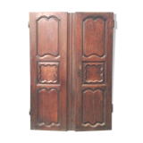 Pair of solid oak wardrobe doors