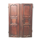 Paire de portes d'armoire en chêne massif