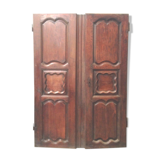 Pair of solid oak wardrobe doors