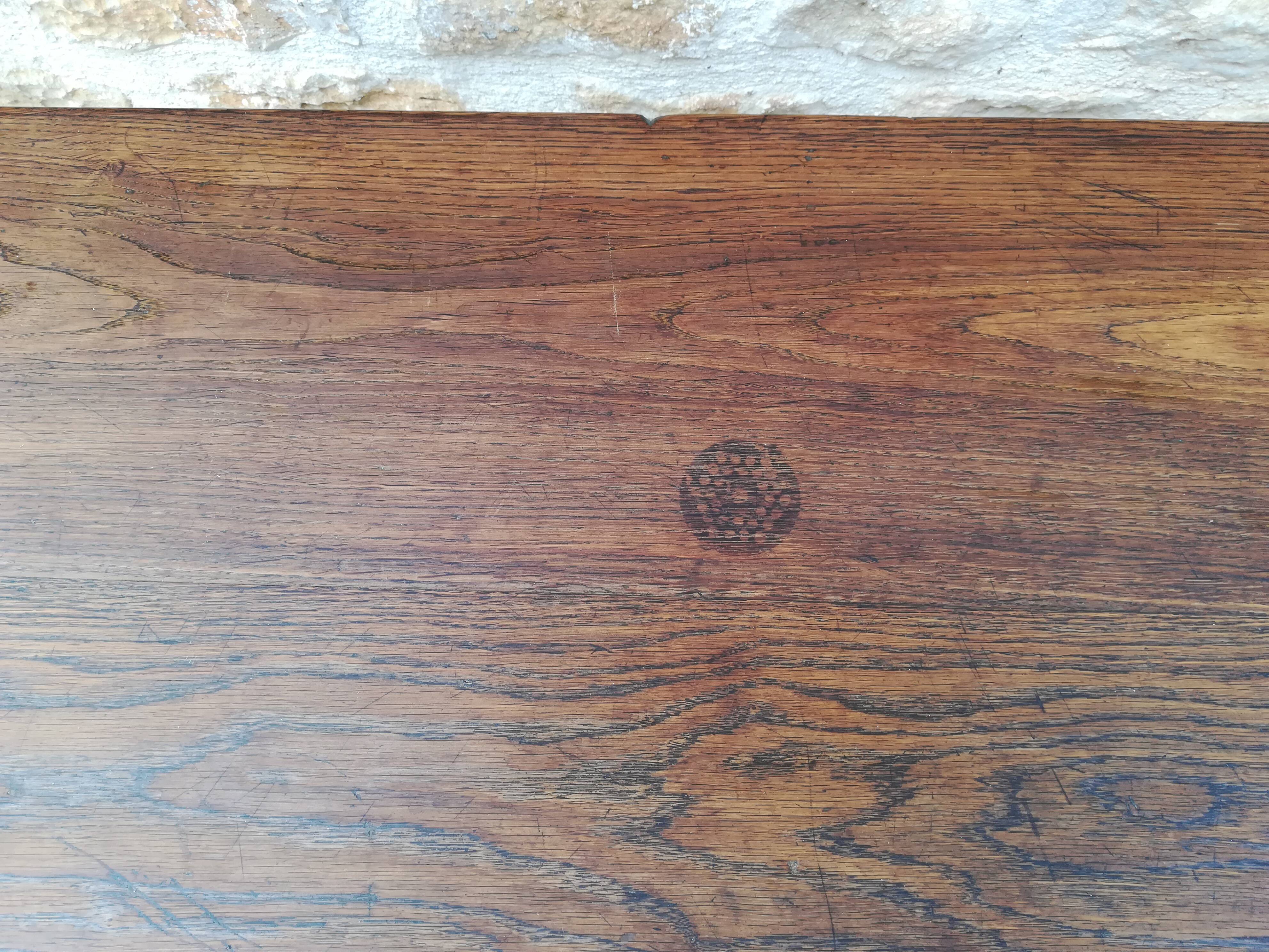 Oak farm table with two extensions