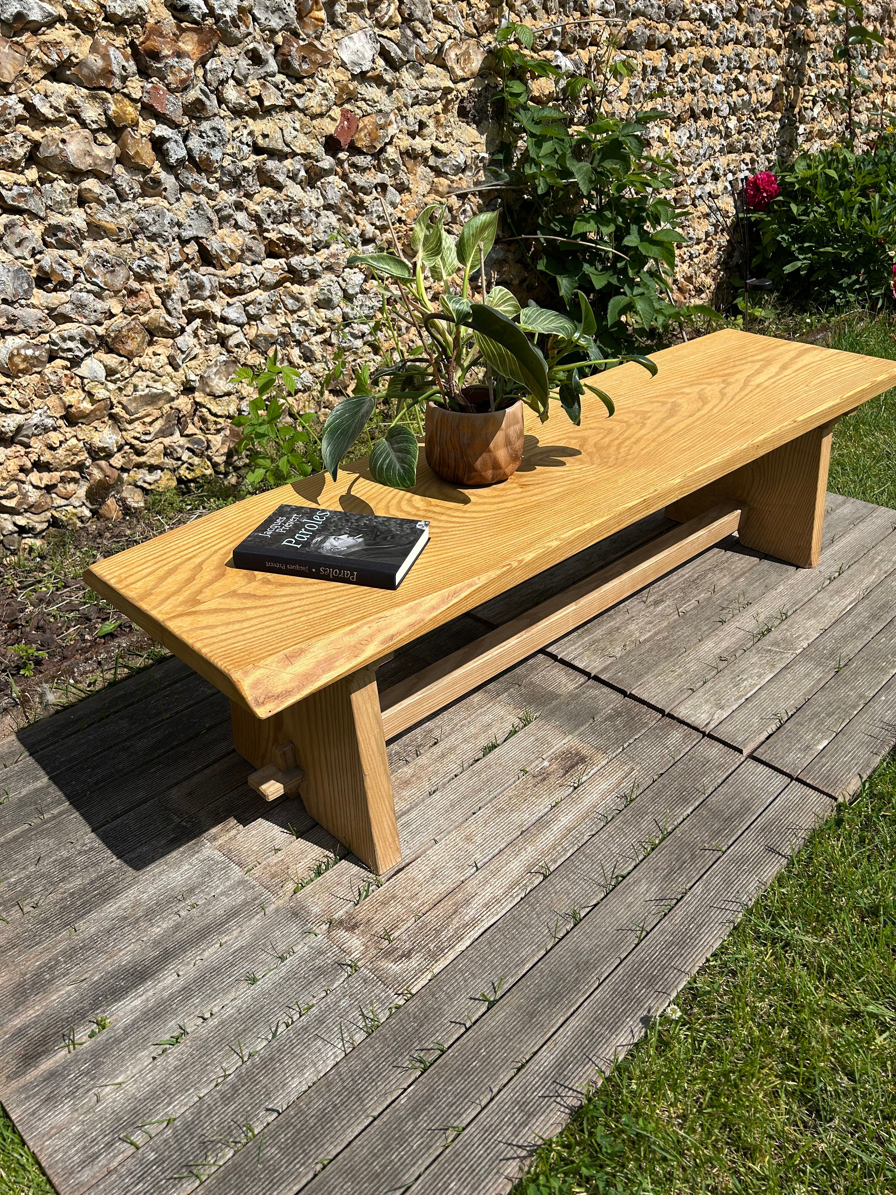 Vintage chalet bench in solid ash