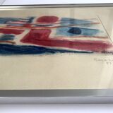 Jean bazaine, the swimmer, 1951. original aquatint signed in pencil