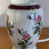 Table lamp in fine porcelain, decorated with "roses"