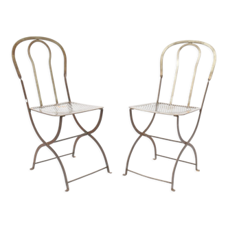 Pair of metal chairs