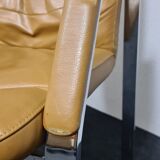 Vintage leather stacking chair by Klober Germany