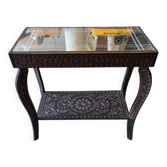 Moroccan carved wood table