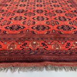 Vintage Afghan Turkoman Khalmohammadi Rug 284x213 cm, Red, Black Tribal Large